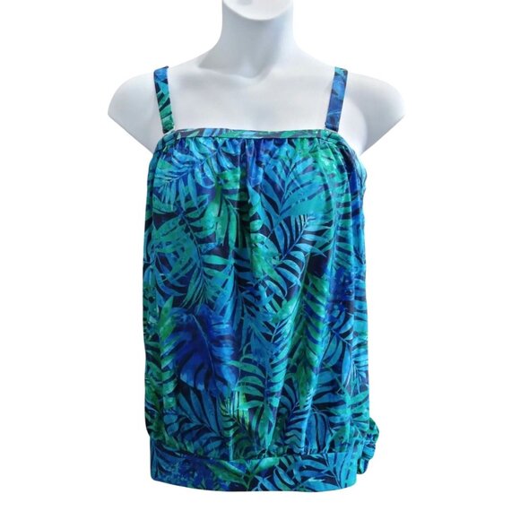 Tempt Me Bandeau 2-Piece Blouson Top High Waist Boyshorts Swimsuit Set Size 18W - Picture 2 of 14